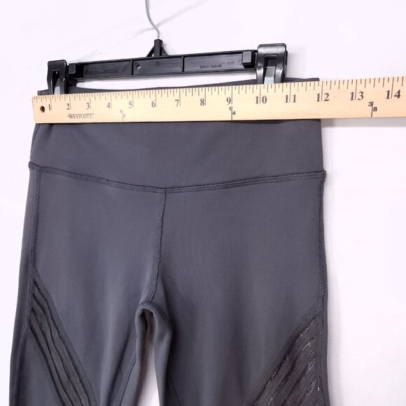 Alo Yoga Leggings Moto Pants Size XXS Womens High Rise Gray Mesh Panel - Picture 3 of 16